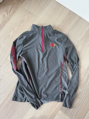 Colosseum Gray Quarter-Zip Pullover with Red Accents
